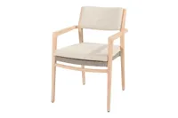 Julia stapelbare dining stoel brushed teak incl. 2 kussens 59x64x86 cm 4SO - 4so - thumbnail