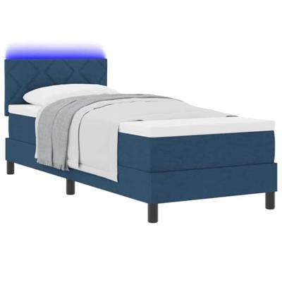 Boxspring bed met matras met hoofdeinde Blauw 80 x 200 cm Stof
