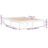 Bedframe massief grenenhout wit 120x200 cm - thumbnail