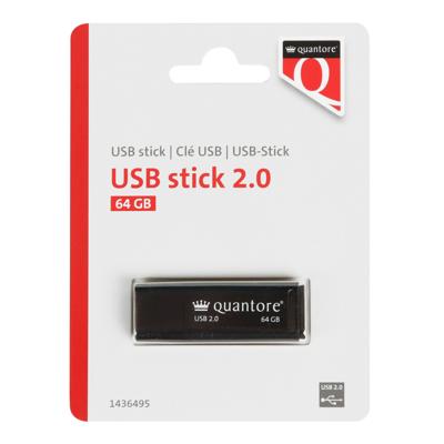 USB-stick Quantore 64GB 2.0 zwart USB-stick Quantore 64GB 2.0 zwart