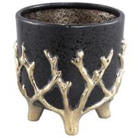 PTMD bloempot quin l zwart 17 cm | 8 stuks - thumbnail