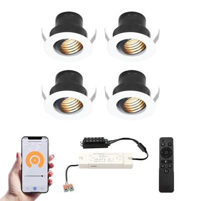 Set van 4 Medina Smart LED Mini Inbouwspots - Veranda spots - 12V 3W 150lm - Dimbaar - Kantelbaar - Wifi & Bluetooth - 2700K - IP44 - Wit