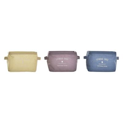 Mand DKD Home Decor Canvas Modern (20 x 16 x 15 cm) (3 Stuks)
