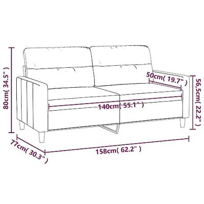Tweezitsbank 140 cm stof donkergrijs
