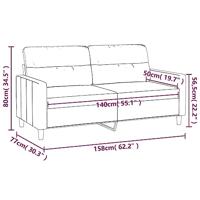 Tweezitsbank 140 cm stof donkergrijs - thumbnail