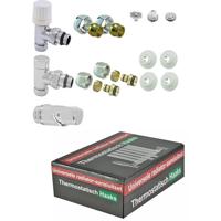 Radiator Aansluitset Wiesbaden Haaks Chroom ( Voor zij-aansluiting) - thumbnail