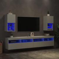 Tv-meubelen 2 st met LED-verlichting 30,5x30x60 cm wit - thumbnail
