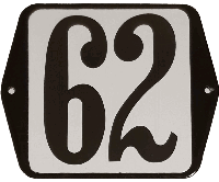 Huisnummer naambordje standaard 15x12 cm nummer 62 - Warentuin mix - thumbnail