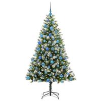 VidaXL Kunstmatige scharnierkerstboom met bedekte sneeuw 180 cm - thumbnail