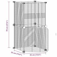 VidaXL Huisdierenkooi met deur 8 panelen 35x35 cm staal zwart - thumbnail
