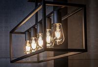 Lyora Strakke hanglampCrate 5-lichts zwart - 9047 - thumbnail