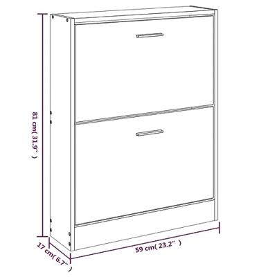 Schoenenkast 59x17x81 cm bewerkt hout grijs sonoma