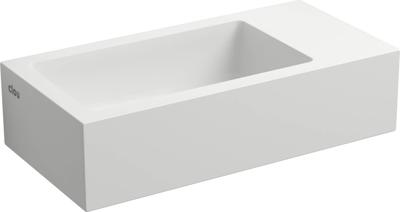 Fontein Clou Flush 3 36x18x9cm Aluite Mat Wit (Met Voorbewerkt Kraangat Rechts)