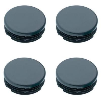 Inslagdop/meubeldop zwart rond Ø 6 cm en hoogte 0,4 cm van kunststof -4 stuks
