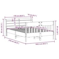 Bedframe zonder matras massief grenenhout wit 160x200 cm - thumbnail