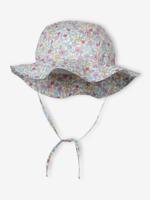 Zonnehoed met bloemenprint voor babymeisjes ecru - thumbnail