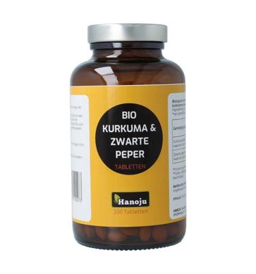 Hanoju Kurkumapoeder + piperine 500mg bio 300 Tabletten