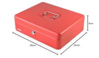 Geldkist cassette rood 30x24x9cm - thumbnail