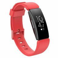 Fitbit Inspire 1 / HR / Ace 2 siliconen bandje met gesp - Maat: Large - rood - thumbnail