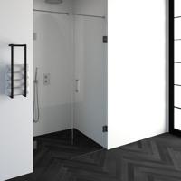 Brauer Void - Nisdeur - 2-Delig - Helder Glas - 120 x 200 cm - Omkeerbaar - met Draaideur 60 cm - Aan Muur - incl. Glascoating - PVD RVS-Kleurig - thumbnail