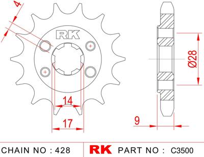 RK Sprocket 428 13z standard