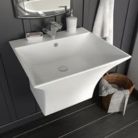 VidaXL Wasbak wandgemonteerd 500x450x410 mm keramiek wit - thumbnail