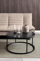 Bendt Ronde Salontafel 'Flemming' 80cm Marmerlook , kleur zwart - thumbnail
