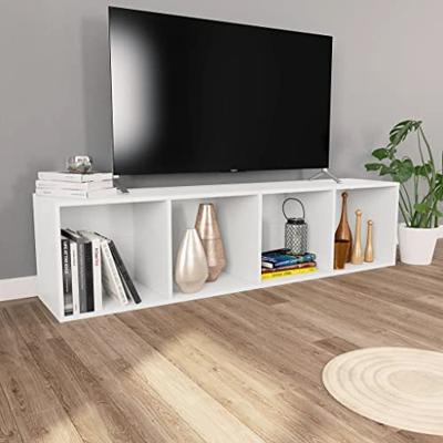 Boekenkast/tv-meubel 36x30x143 cm spaanplaat wit