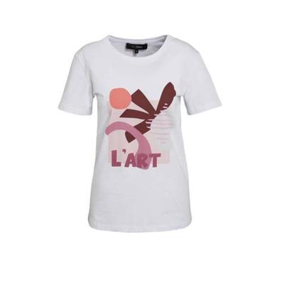 anytime T-shirt met printopdruk wit anytime T-shirt met printopdruk wit