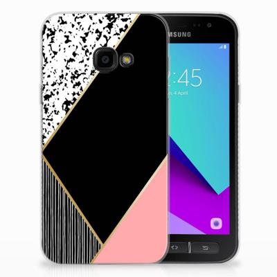 Samsung Galaxy Xcover 4 | Xcover 4s | TPU Hoesje | Zwart Roze Vormen