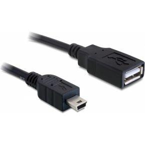 Delock 82905 USB 2.0 kabel Type-A female naar mini USB male 0,5 m