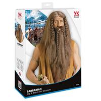 Pruik Barbaar met snor - thumbnail