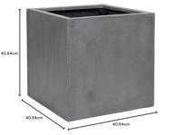 Pottery Pots Naturel Block 40x40x40 cm grijs vierkante plantenbak - thumbnail
