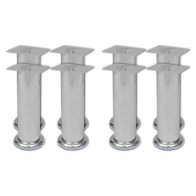 VidaXL Bankpoten 8 st rond 180 mm chroomkleurig VidaXL Bankpoten 8 st rond 180 mm chroomkleurig