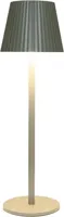 Anna's Collection draadloze tafellamp ribbel 36,5 x 11cm, mat olijf - thumbnail