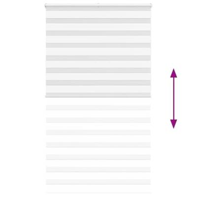 VidaXL Zebra rolgordijn 120x200 cm stofbreedte 115,9cm polyester wit