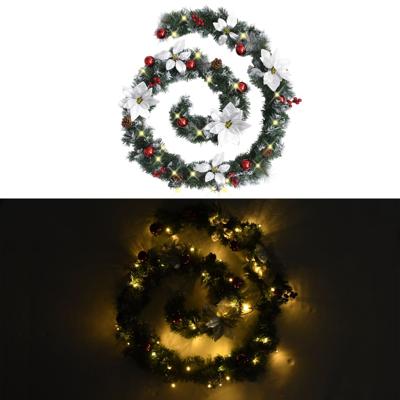 VidaXL Kerstslinger met led-lampjes 2,7 m pvc groen VidaXL Kerstslinger met led-lampjes 2,7 m pvc groen