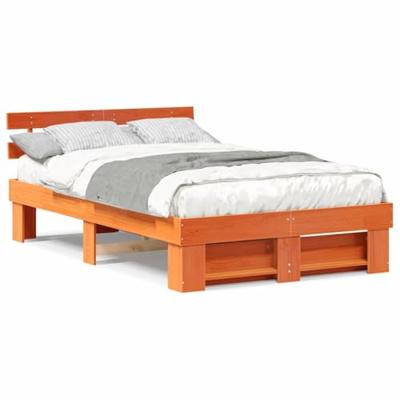 Bedframe Wasbruin 140 x 190 cm Massief grenenhout Bedframe Wasbruin 140 x 190 cm Massief grenenhout