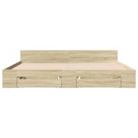 Bedframe met lades bewerkt hout sonoma eikenkleurig 180x200 cm - thumbnail