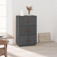 Hoge kast 67x40x108,5 cm massief grenenhout grijs - thumbnail