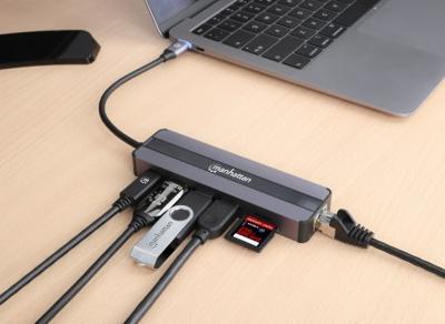 Manhattan 153928 USB-C dockingstation Geschikt voor merk (dockingstation): Universeel Incl. laadfunctie, USB-C Power Delivery - thumbnail