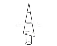 Metalen Kerstboom Zwart 118cm - thumbnail