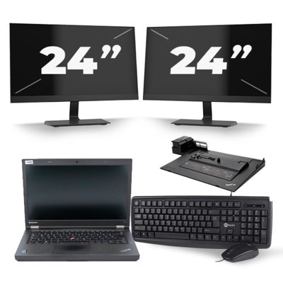 Lenovo ThinkPad T440p - Intel Core i5-4e Generatie - 14 inch - 8GB RAM - 256GB SSD - Windows 11 + 2x 24 inch Monitor Lenovo ThinkPad T440p - Intel Core i5-4e Generatie - 14 inch - 8GB RAM - 256GB SSD - Windows 11 + 2x 24 inch Monitor