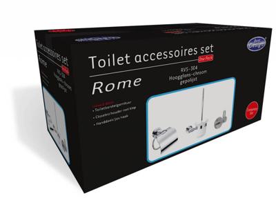 Complete toiletset Best Design Rome Metaal/Glas Complete toiletset Best Design Rome Metaal/Glas
