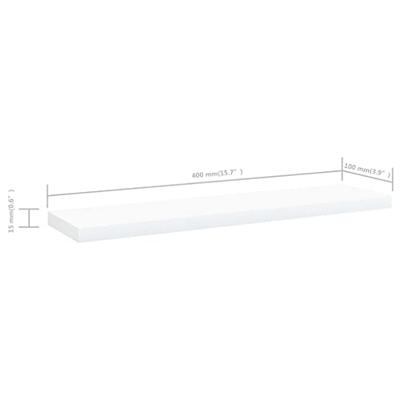VidaXL Wandschappen 4 st 40x10x1,5 cm bewerkt hout wit