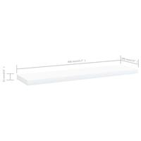 Wandschappen 4 st 40x10x1,5 cm bewerkt hout wit - thumbnail