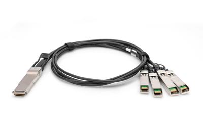 Digitus DN-81322 Glasvezel / SFP+ Optische vezel, Computer Aansluitkabel 2 m Zwart [1x QSFP+ - 4x SFP+]