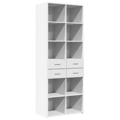 Hoge kast 70x42,5x185 cm bewerkt hout wit