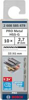 Bosch Accessoires Metaalboren HSS-G, Standard 2,7 x 33 x 61 mm 10st - 2608585479 - thumbnail