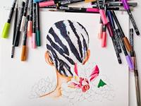 Sakura • koi color brush koraal rood - thumbnail